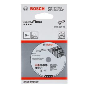 Lot de 5 disques à tronçonner Bosch inox 76 mm
