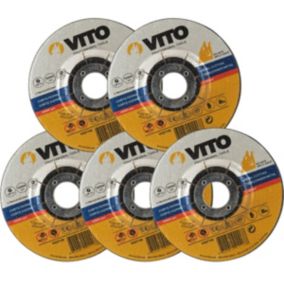 Lot de 5 Disques à tronçonner 115 mm Acier Alesage 22,5 mm VITO