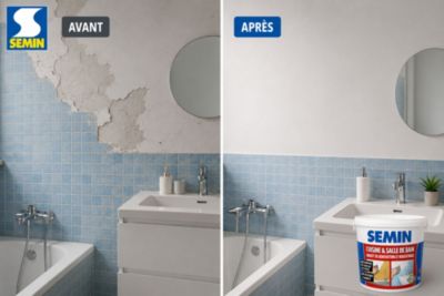 Lot de 5 Enduits de Rebouchage Cuisine et Salle de Bains Semin, Seau de 1 kg