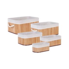 Lot de 5 paniers TALPE Bambou Marron clair