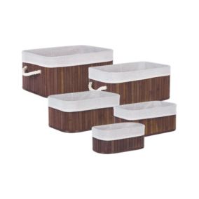 Lot de 5 paniers TALPE Bambou Marron foncé