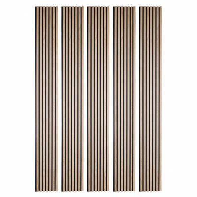 Lot de 5 panneaux tasseaux bois 250x30x1 cm - Pack Mur TV bois 150cm ...