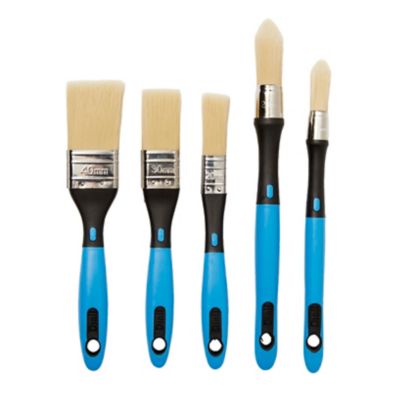 Lot de 5 pinceaux plats 20, 30, 40 mm et à rechampir 15, 21 mm Diall