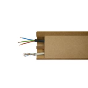 Lot de 5 Plinthes MDF Passes-câbles à couvercle AV, L.2,44 m x H.10,8 cm, Ep.18 mm