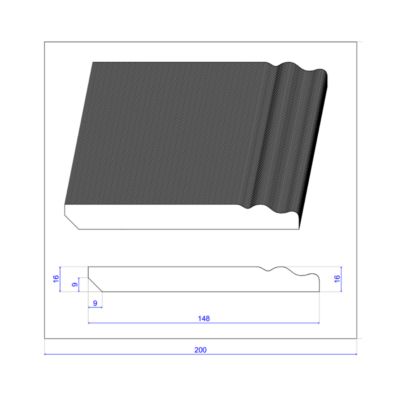 Lot de 5 Plinthes Style Prépeint MDF, L.2,44 m x l.14,8 cm x Ep.16 mm