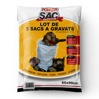 Sac à gravats noirs 50 L, lot de 50 - Sacs pour déchets