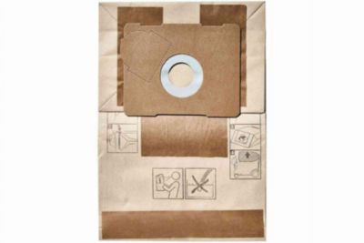 Lot de 5 sacs filtre FIS-CT 17/5X - sac non-tissé noir, compatible aspirateurs CT