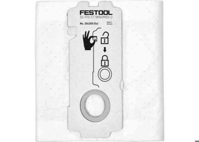 Lot de 5 sacs filtre SELFCLEAN SC-FIS-CT MINI/MIDI-2/5/CT15 - FESTOOL - 204308