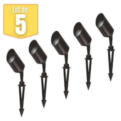 Lot de 5 spots jardin orientables GU10 35W IP65 Noir