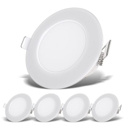 Lot de 5 spots LED encastrables - IP65 - spéciales Salle de bain - 30mm - D.68mm - Blanc neutre 4000K - 3W / 350lm - B.K.Licht