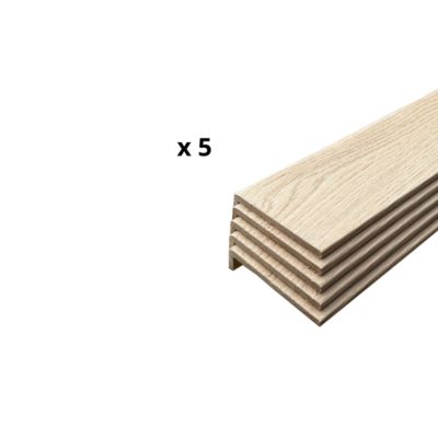 Lot de 5 Surplinthes MDF Plaquées Chêne,  L.2.23 m x H.9.2 cm, Ep.20 mm