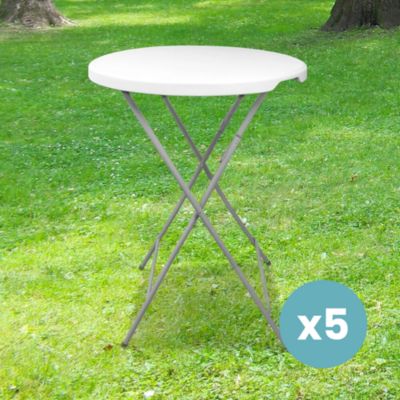 Lot de 5 Tables Hautes Mange Debout Pliante 110x80 cm