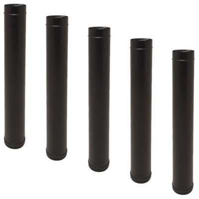 Lot de 5 TDI Conduit concentrique en acier inoxydable polycombustible Noir longueur 100 cm diam80-125