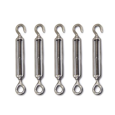 Lot de 5 tendeurs de câbles métalliques en acier inoxydable M4, réglables, pour cordes, câbles et cordes à linge
