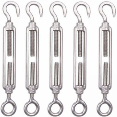 Lot de 5 tendeurs de câbles métalliques en acier inoxydable M6, 6 mm, réglables, pour cordes, câbles et cordes à linge