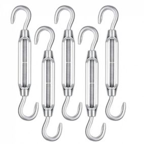 Lot de 5 tendeurs de fil réglables en acier inoxydable - Double crochets - M4 - Linxor