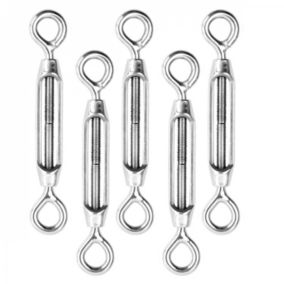 Lot de 5 tendeurs de fil réglables en acier inoxydable - Double oeillets - M5 - Linxor