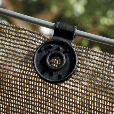 Lot de 50 clips de fixation pour brise vue, bâche ou toile d'ombrage  - Noir - Linxor
