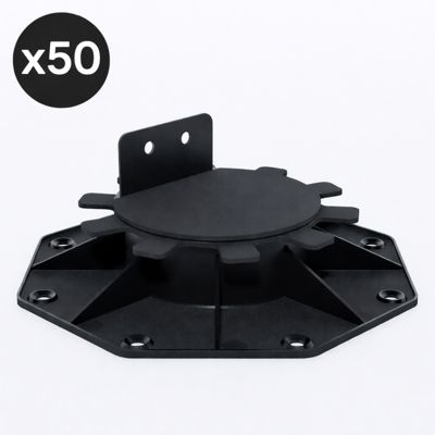 Lot de 50 plots 30-60 mm pour terrasse bois et composite Noir, Unités - 50 plots