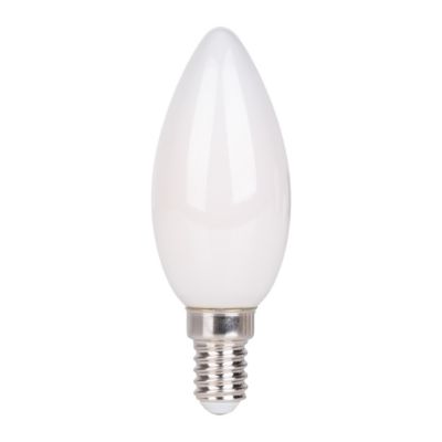 Lot de 6 ampoules LED avec douille E14, forme bougie 4 watts, en métal et verre, laiteux