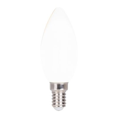 Lot de 6 ampoules LED avec douille E14, forme bougie 4 watts, en métal et verre, laiteux