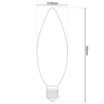 Lot de 6 ampoules LED avec douille E14, forme bougie 4 watts, en métal et verre, laiteux