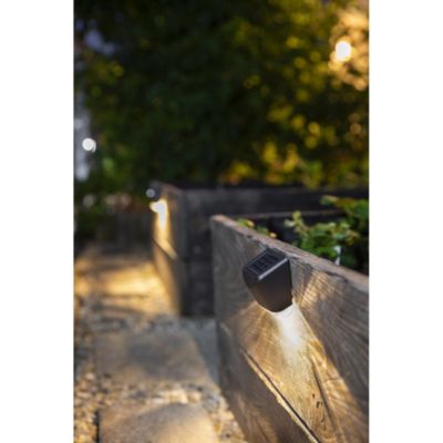 Lot de 6 Appliques solaires murales 5lm-lumière chaude-efficace pour baliser murs et clôtures