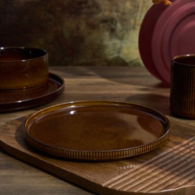 Lot de 6 Assiettes - HOME DECO FACTORY - Élégantes - Marron