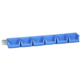 Lot de 6 bacs à bec Taille 1 bleu avec rail ProfiPlus Allit