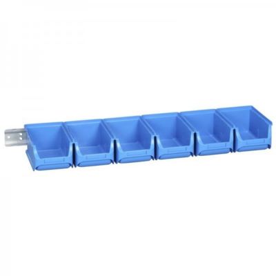 Lot de 6 bacs à bec Taille 2 bleu avec rail ProfiPlus Allit
