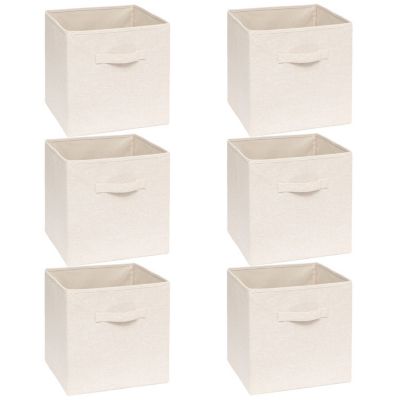 Lot de 6 boîtes de rangement Beige, L. 31 x l. 31 x H. 31 cm, TIDY BOX
