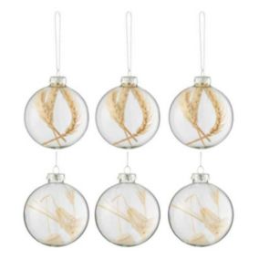 Lot de 6 Boules de Noël "Brindilles" 8cm Transparent