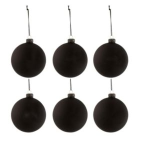 Lot de 6 Boules de Noël "Tableau" 8cm Noir