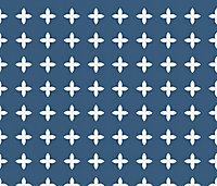 Lot de 6 carreaux adhesifs Draeger la carterie étoile bleu L.15 x l.15 cm