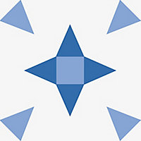 Lot de 6 carreaux adhesifs Draeger la carterie étoile graphique bleu L.15 x l.15 cm