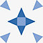 Lot de 6 carreaux adhesifs Draeger la carterie étoile graphique bleu L.15 x l.15 cm