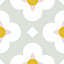 Lot de 6 carreaux adhesifs Draeger la carterie fleurs blanches et ocres L.15 x l.15 cm