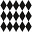 Lot de 6 carreaux adhesifs Draeger la carterie losanges verticaux noir et blanc L.15 x l.15 cm