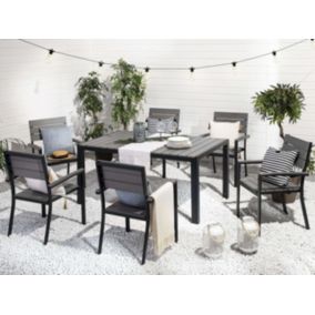 Lot de 6 chaise BELIANI en bois 90 cm gris oui interieur