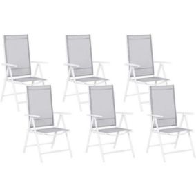 Lot de 6 chaise BELIANI polyester 103 cm gris