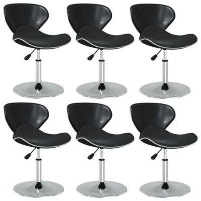 Lot de 6 chaise de bureau vidaxl interieur non pliable en plastique H. 61 cm noir