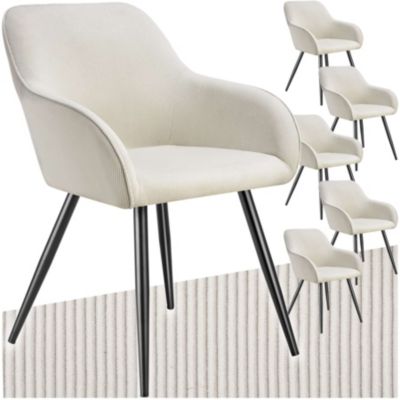 Lot de 6 chaise tectake polyester 82 cm beige