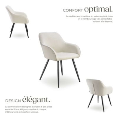 Lot de 6 chaise tectake polyester 82 cm beige
