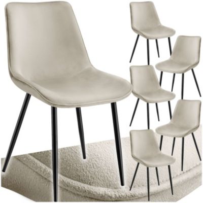 Lot de 6 chaise tectake velours 82.5 cm beige