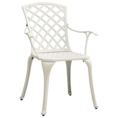 Lot de 6 chaise Vidaxl en aluminium non pliable H. 93 cm exterieur blanc