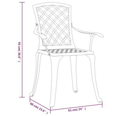 Lot de 6 chaise Vidaxl en aluminium non pliable H. 93 cm exterieur blanc