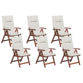 Lot de 6 chaises Bois Blanc cassé TOSCANA