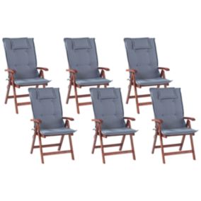 Lot de 6 chaises Bois Bleu TOSCANA