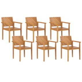 Lot de 6 chaises Bois Bois clair BARATTI