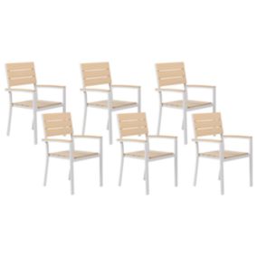 Lot de 6 chaises Bois d'ingénierie Beige COMO